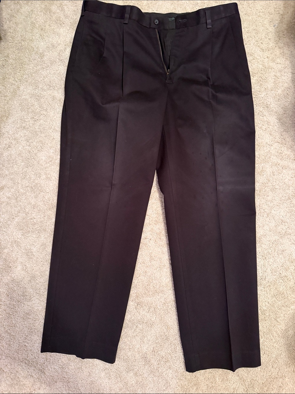 Savane Black Men's Dress Pants — Flat Front